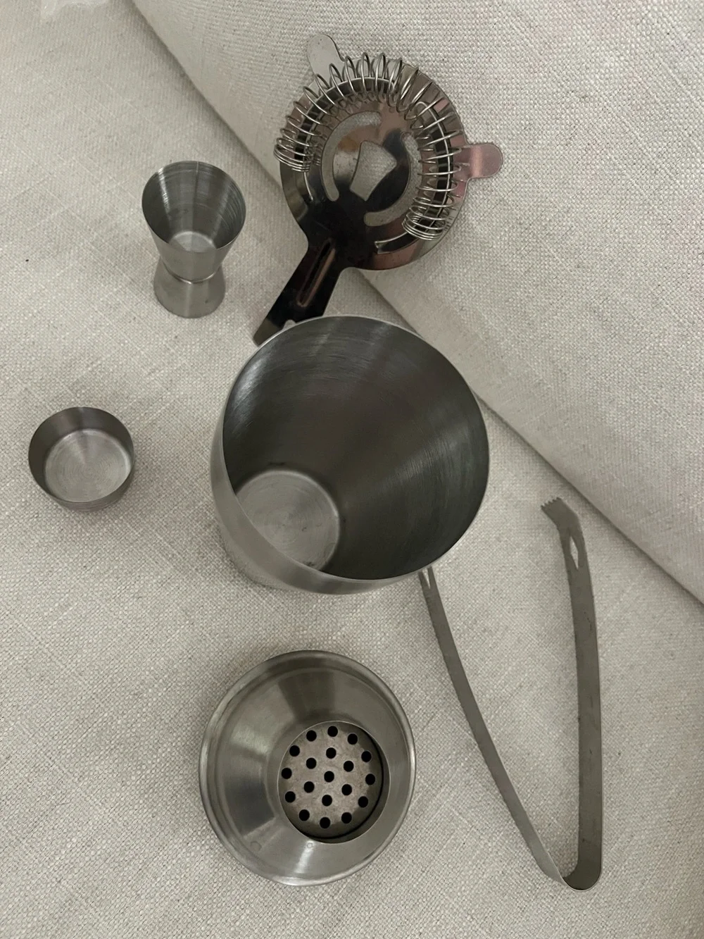 Stainless Steel Cocktail Shaker Set - Silver